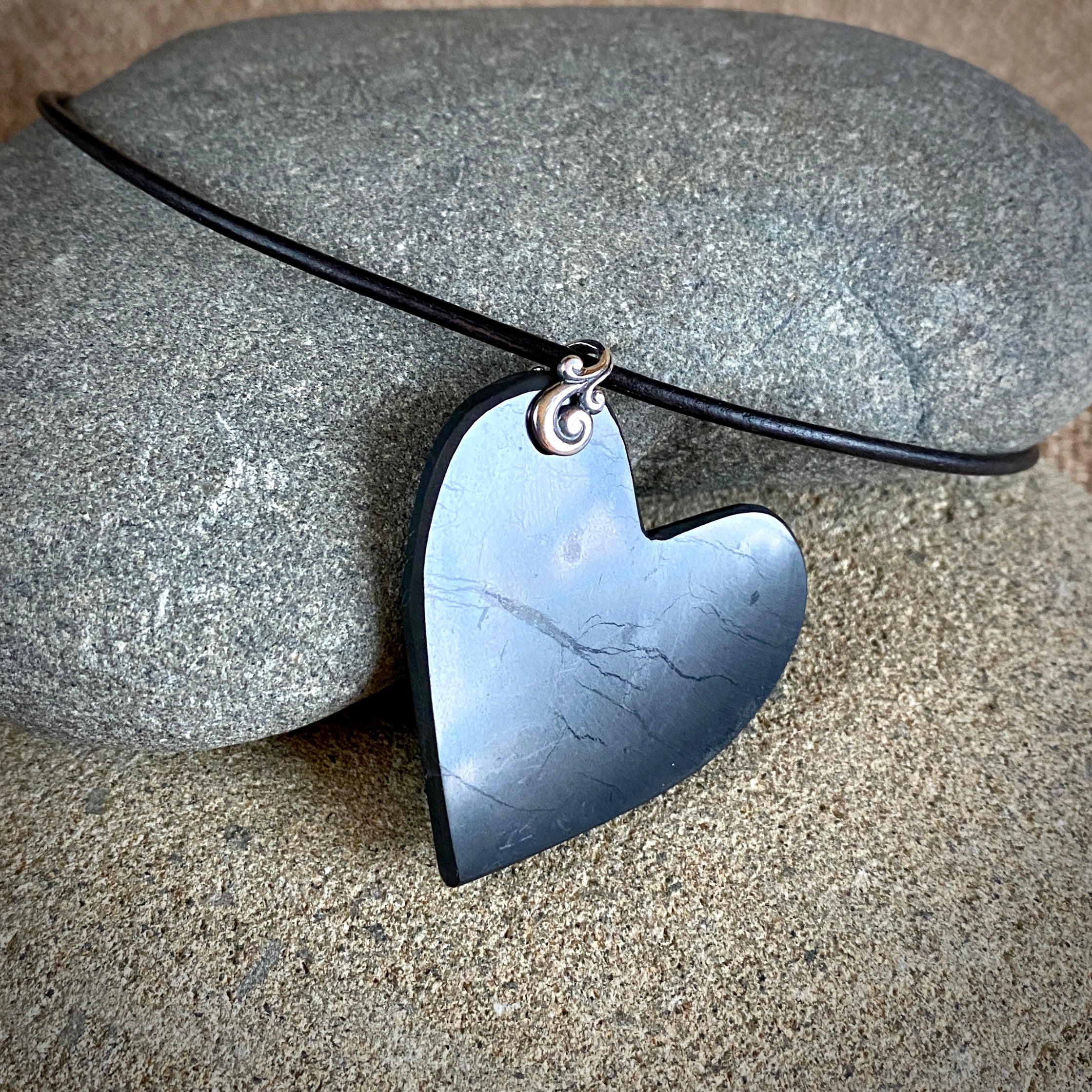 shungite heart pendant