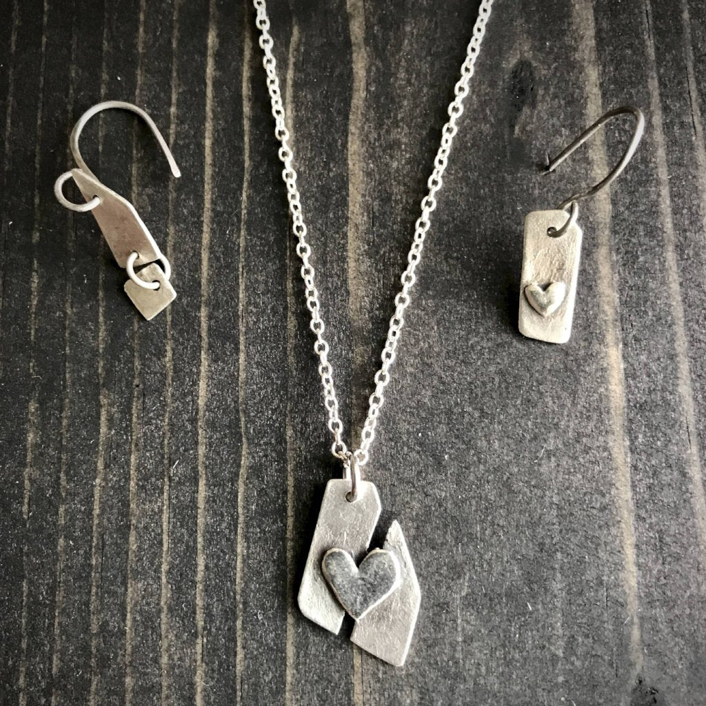 Fine Silver Necklace and Earrings Set 