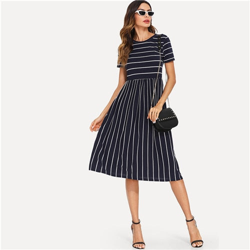 navy smock dress