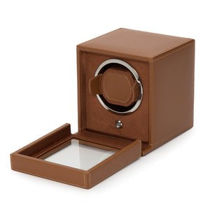 Wolf Cub Single Winder with Cover, Cognac