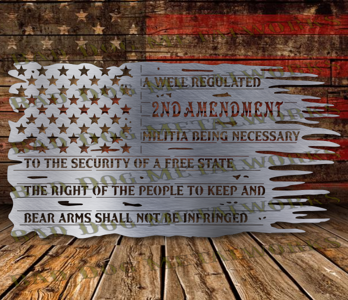 50 Star 2nd Amendment Tattered Flag - Svg and Dxf – Bad Dog Metalworks