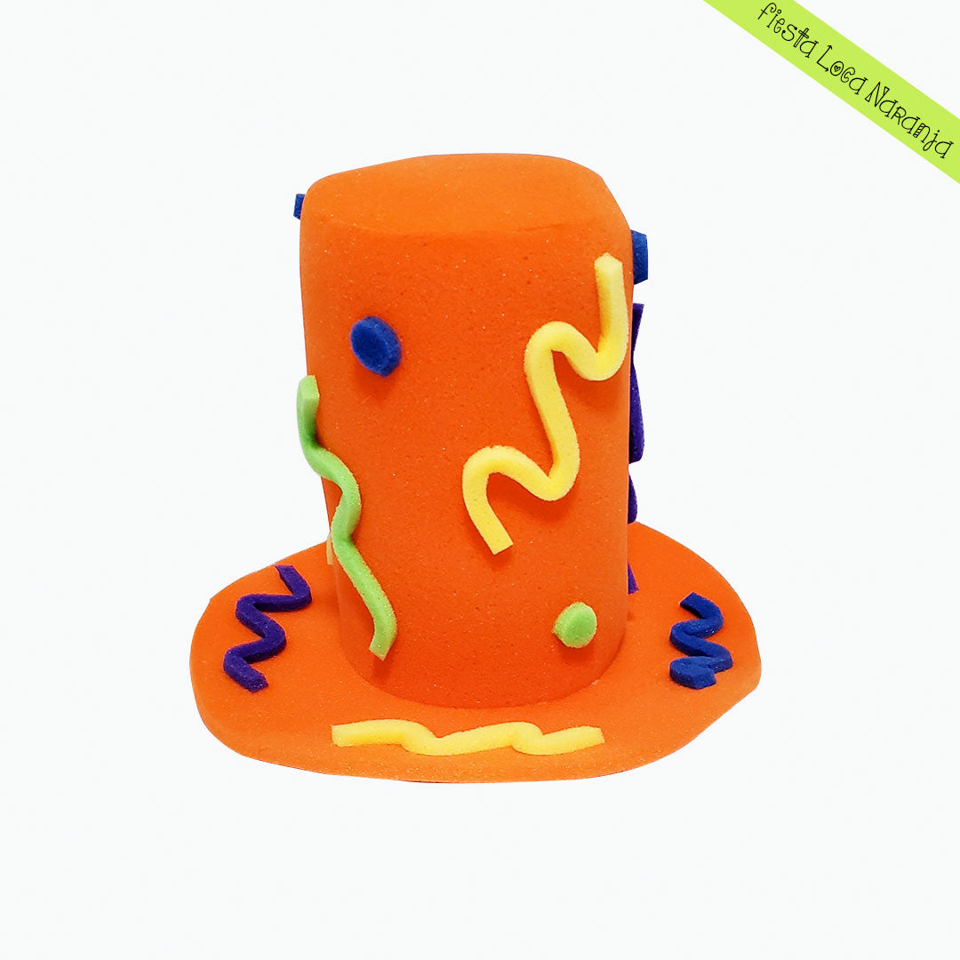 Sombrero de hule espuma hecho a mano, Fiesta Loca – Sombreros y Vinchas de Hule Espuma