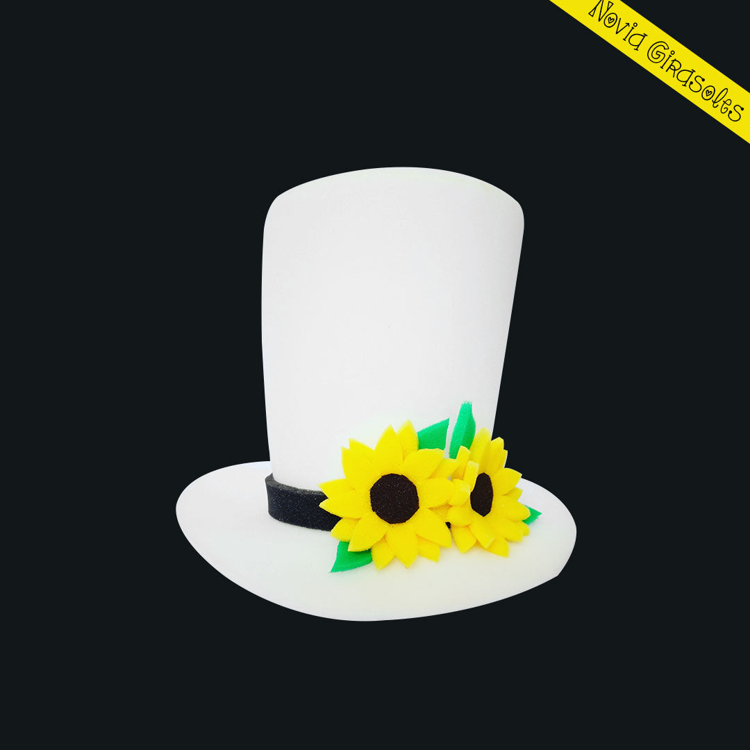 Sombrero de hule espuma con Girasoles especial para Novia (Boda) – Sombreros  y Vinchas de Hule Espuma