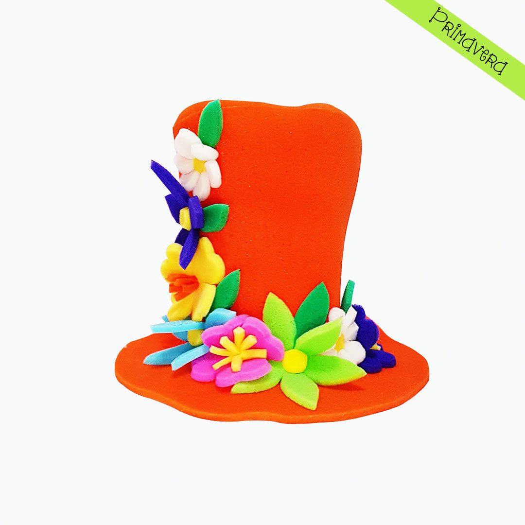 bolígrafo vocal aerolíneas Sombrero de hule espuma floral para Fiestas, modelo Primavera – Sombreros y  Vinchas de Hule Espuma