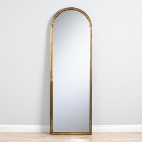 Gold framed arch full length mirror