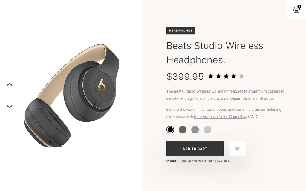 Beats Detail Page Website – origamiui