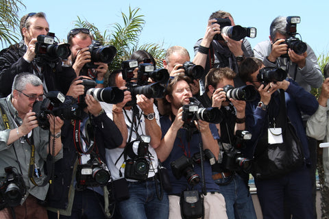 Large group of paparazzi taking photos