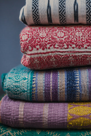 Colourful Kantha Fabrics