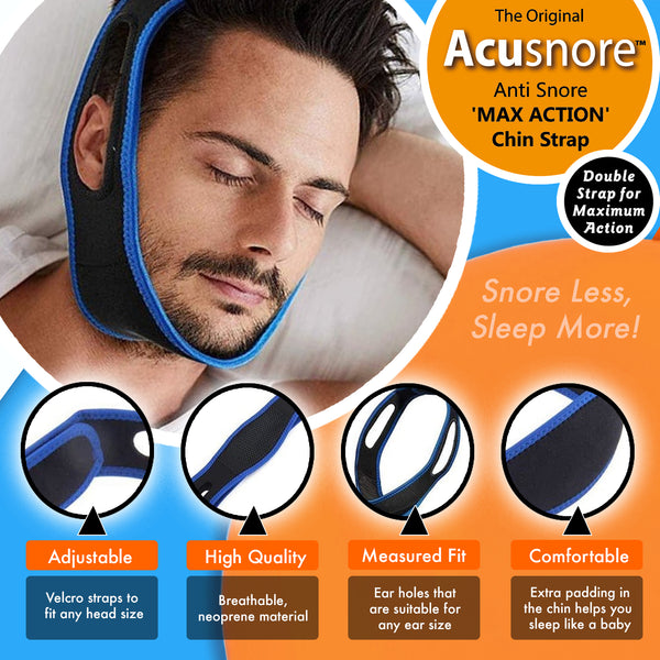 Acusnore Anti Snore Double Support Max Action Chin Strap 3