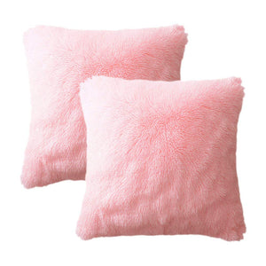 plush pink pillows