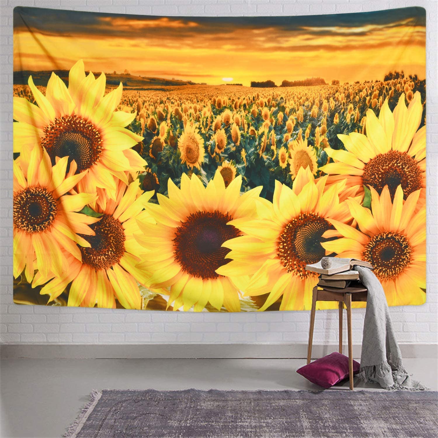 Sunflower Field Tapestry - SunFlower Tapestry for Room | Tapestry Girls