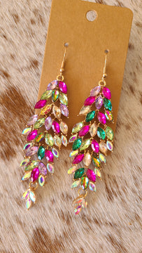 Multi Crystal Chandelier Earrings