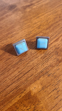 Square Turquoise Studs