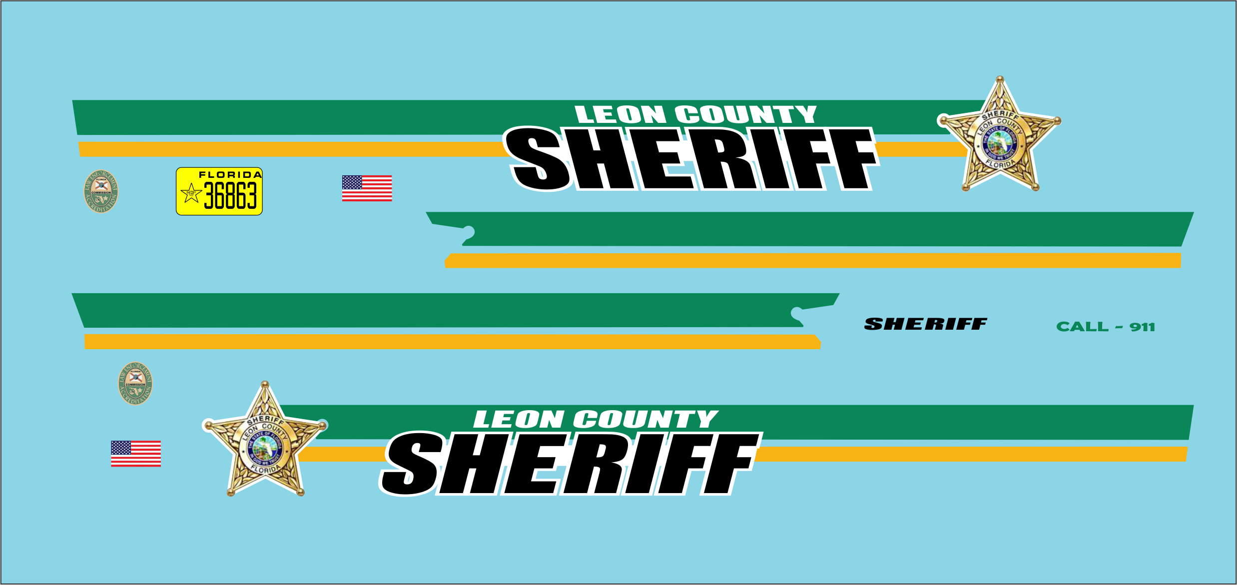 124 125 Orange County Florida Sheriffs Department Waterslide Decal Jns Decals 6804