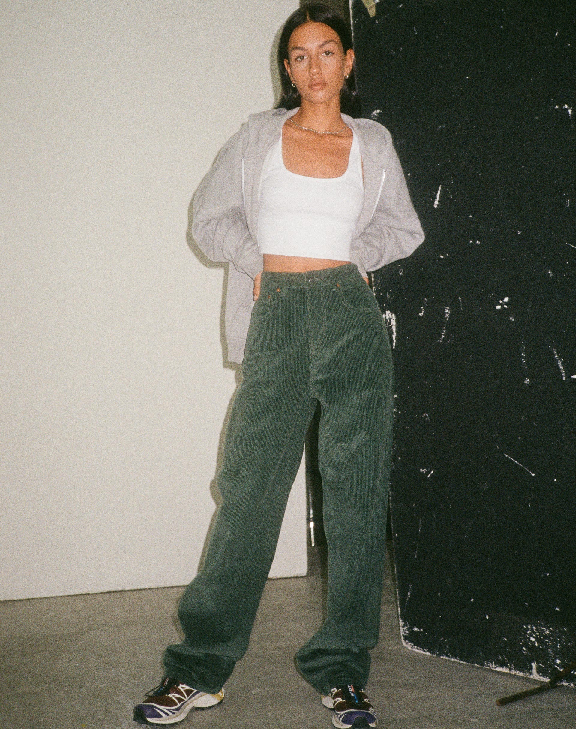 Vintage Oversized Corduroy Baggy Pants Women Harajuku Brown Wide Leg Pant  Streetwear Jogger High Waist Trouser 5xl Green - Pants & Capris - AliExpress