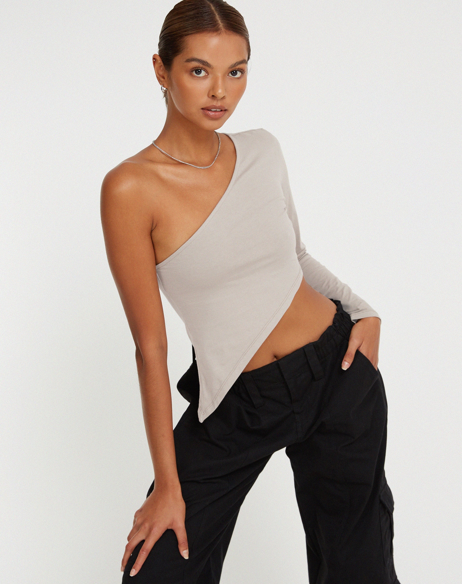 Dama Crop Top in Crinkle Black