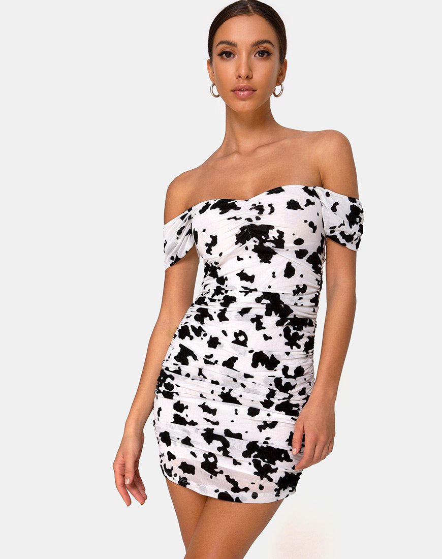 black and white dalmatian dress