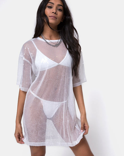 oversized mesh t shirt dress