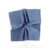 Floral Twist Silk Pocket Square, Blue