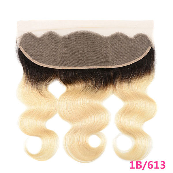 Brazilian Body Wave Lace Frontal Closure 13x4 Ombre T1b/613 Remy Human Hair