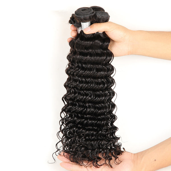 cheapest lowest price deep wave brazilian remy human hair extensions weave