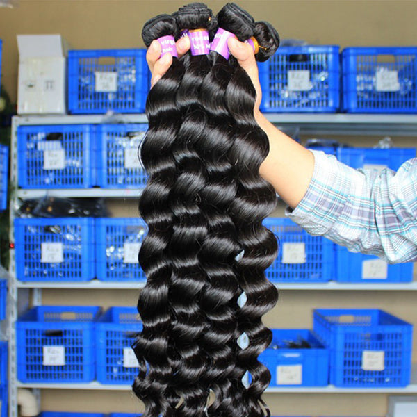 loose wave brazilian virgin human hair extensions remy hair weave wholesale