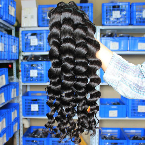 loose wave brazilian virgin human hair extensions remy hair weave wholesale