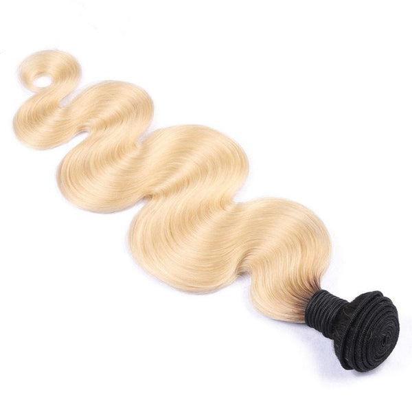 1b/613 honey blonde brazilian virgin human hair bundles body wave remy hair extensions