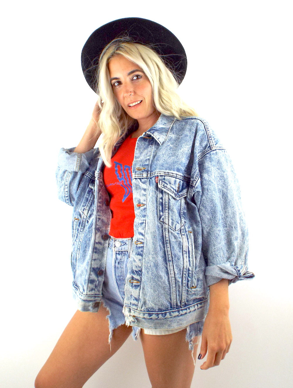 vintage levis acid wash denim jacket