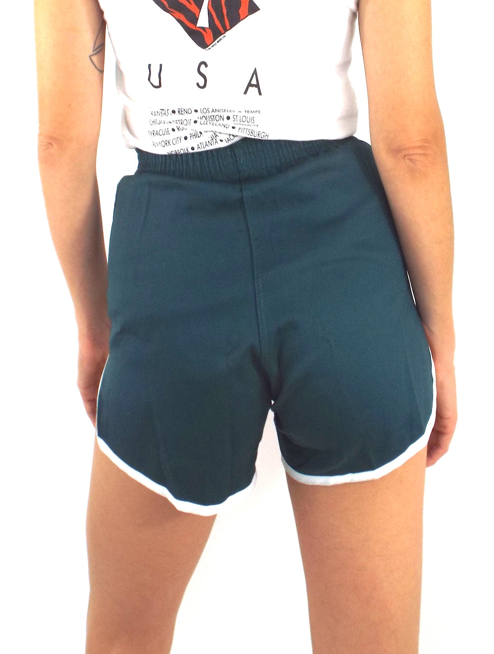 dark green high waisted shorts