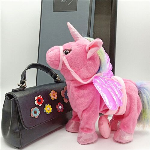 electric walking unicorn plush toy