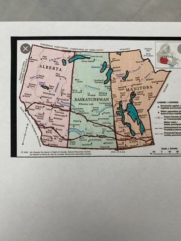 Map of Canadian provinces 