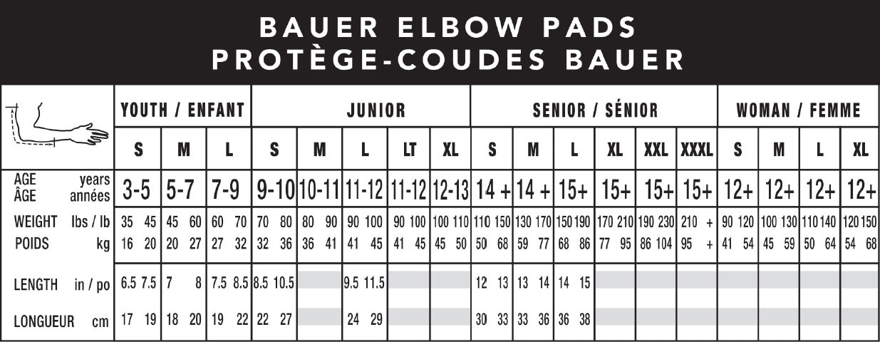 Bauer Flex Jacket Size Chart