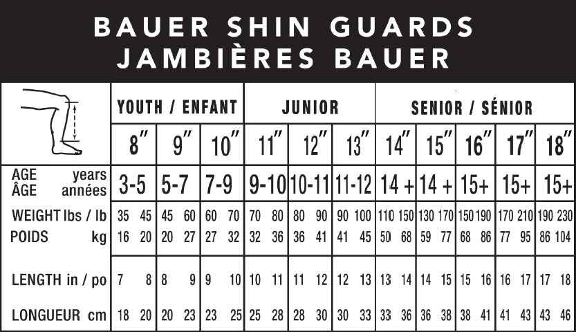 Bauer Supreme Size Chart