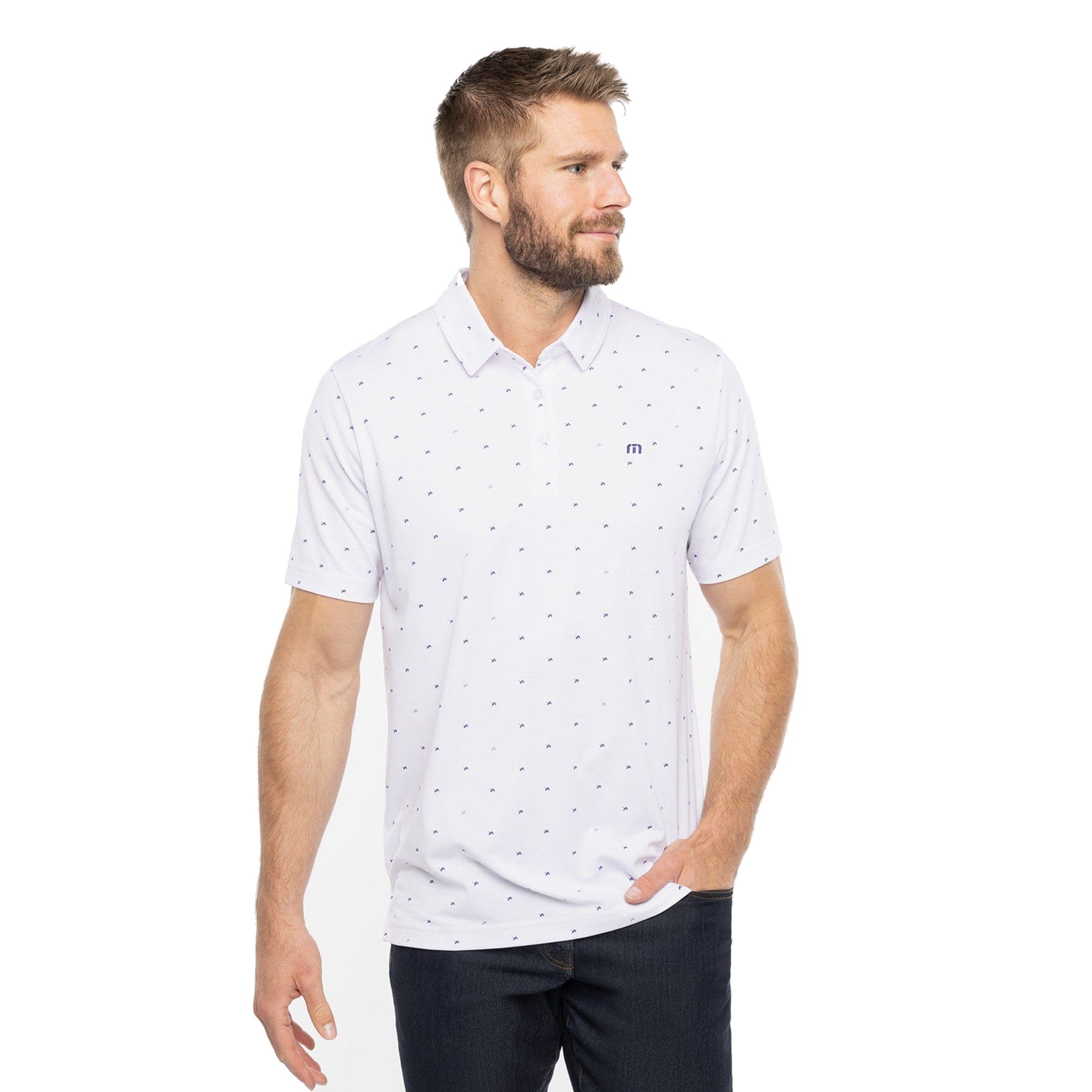 Bauer Travis Mathew On the Screws Mens Polo Shirt - White