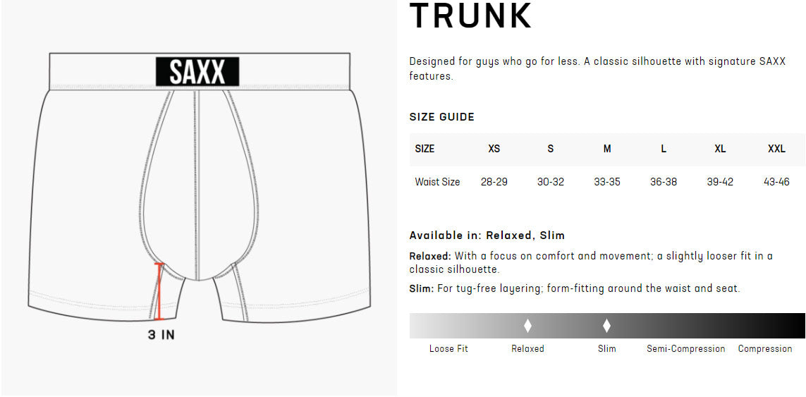 Saxx Boxerbrief Sizing Chart