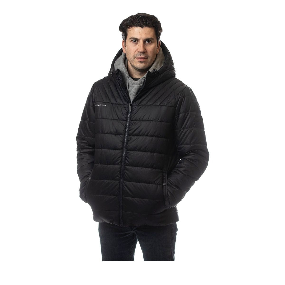 Bauer Supreme Hooded Puffer Junior Jacket - Black