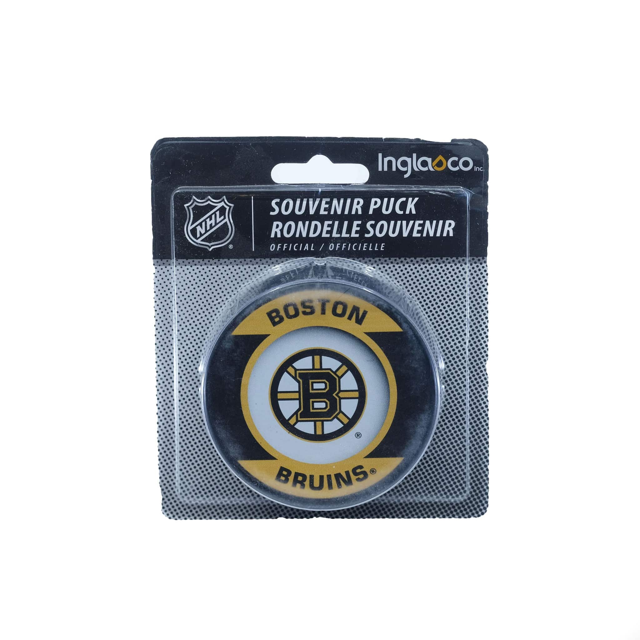 Boston Bruins Inglasco NHL Retro Logo Hockey Puck