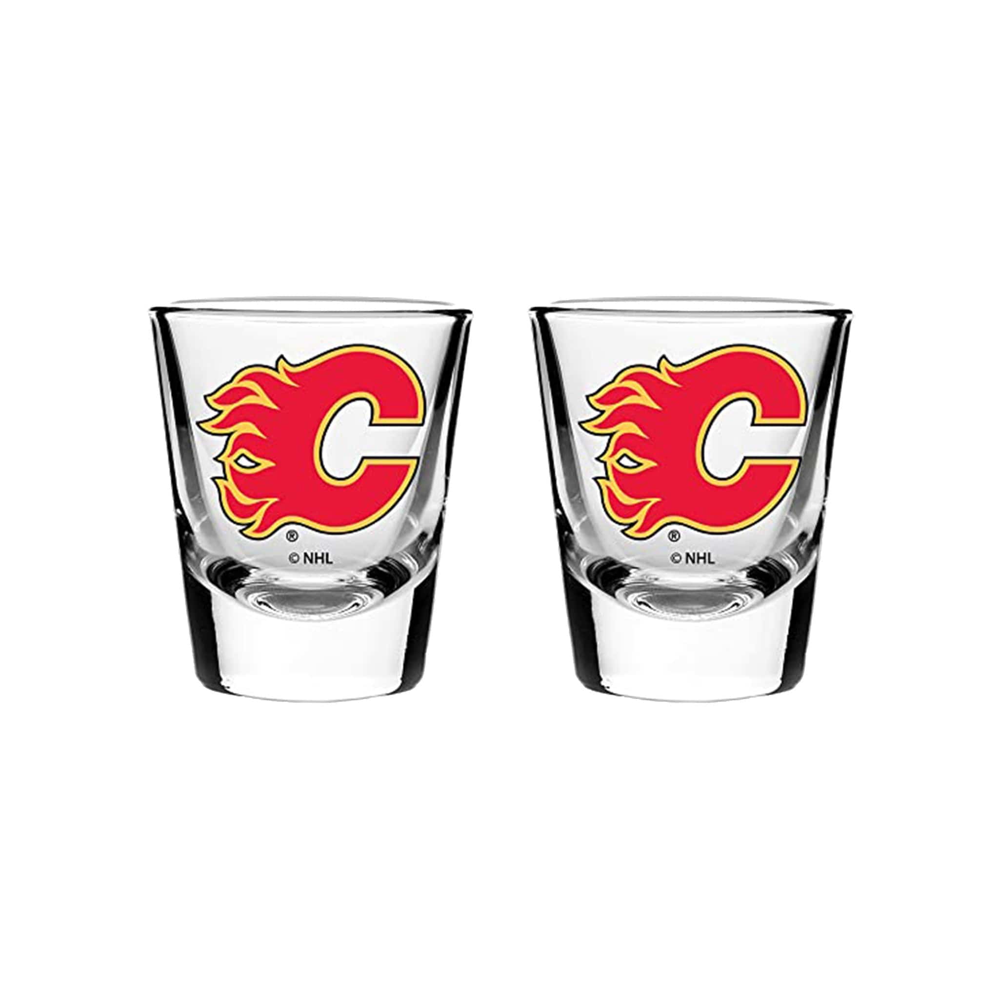 Calgary Flames Sports Vault NHL Logo Shot Glass Set - 2 Pack