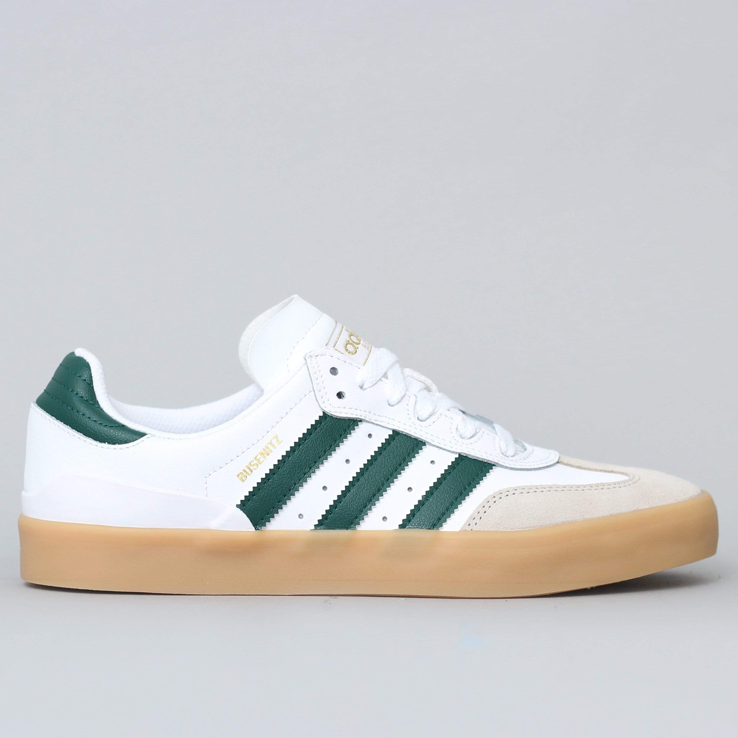 adidas Busenitz Vulc RX Shoes White / Collegiate Green / Gum3 - Slam City Skates