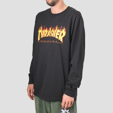 Thrasher Flame Logo T-Shirt Black - Slam City Skates