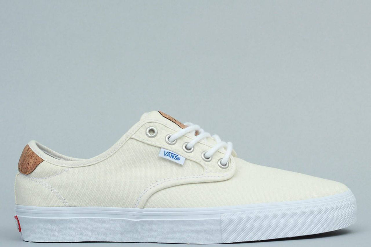 vans chima pro cork white canvas skate shoes