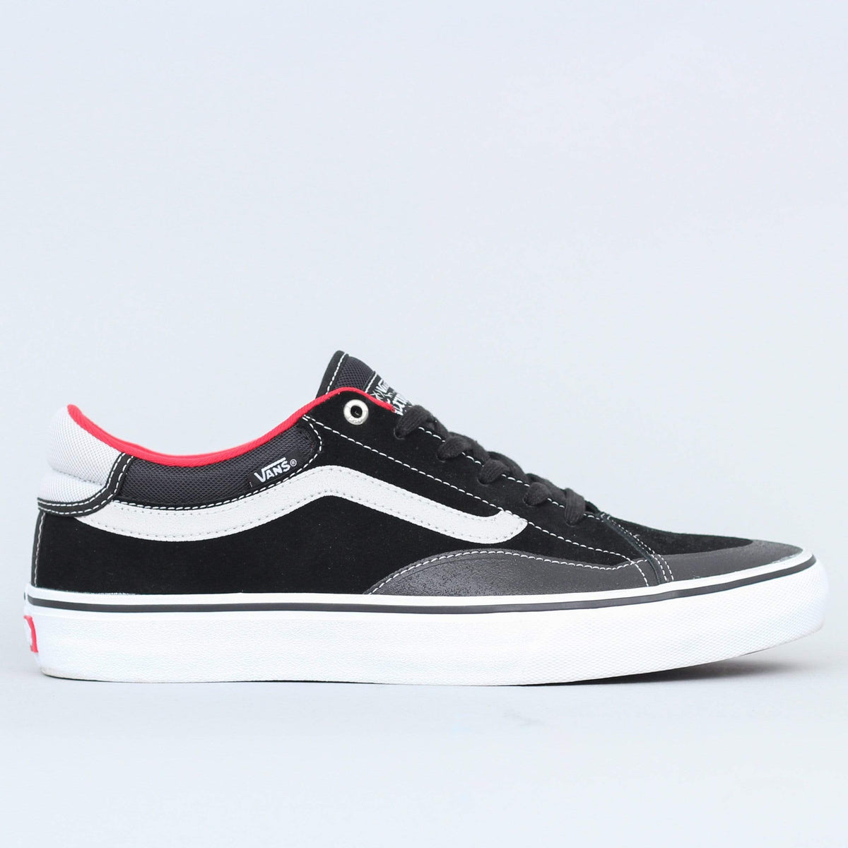 vans black white red