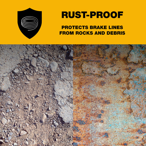 protects brake lines from rocks and debris