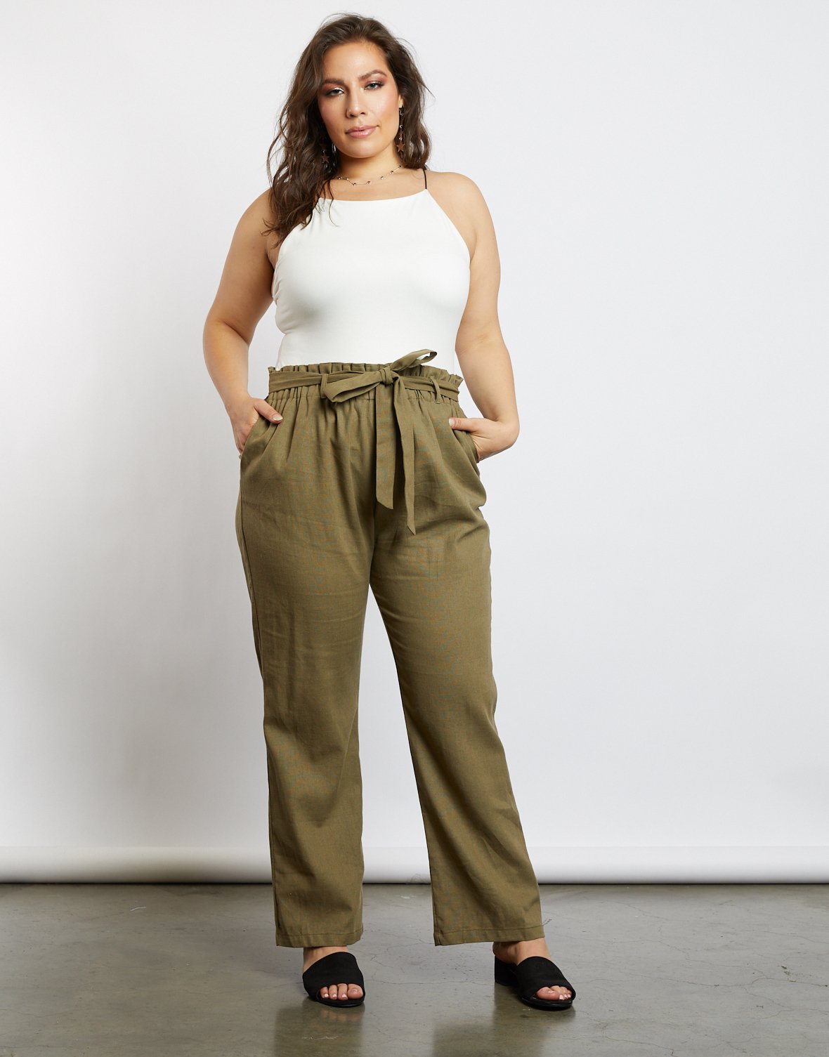 high waisted pants on plus size