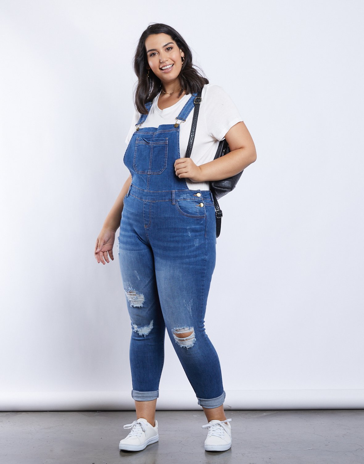 plus size jean overall