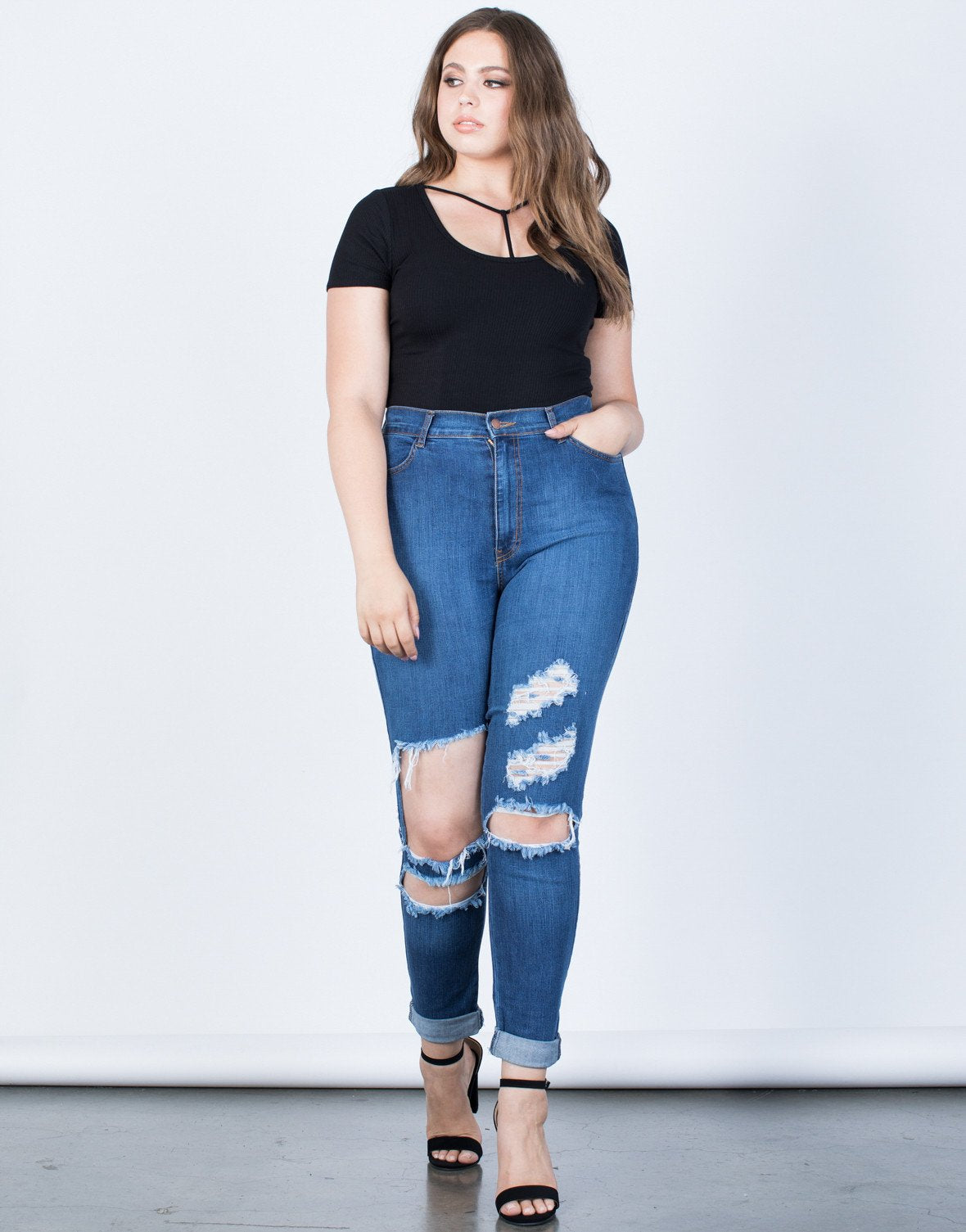 high waisted jeans for plus size