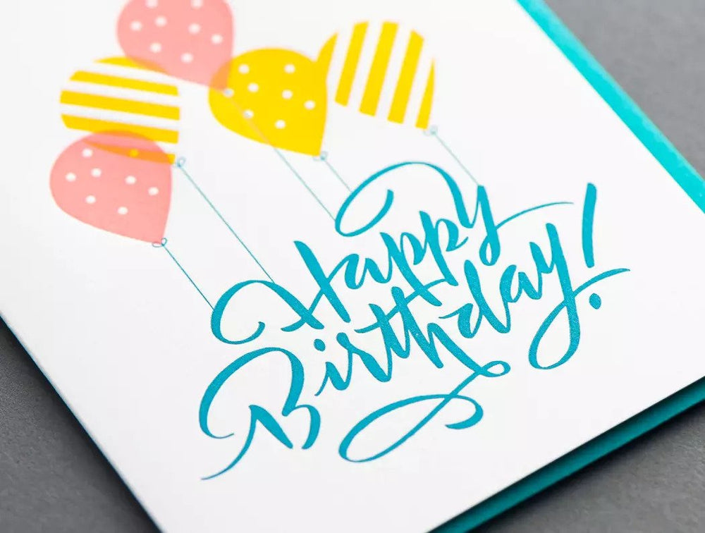 Twentyseven Toronto - Porchlight Press Birthday Balloons Calligraphy Card