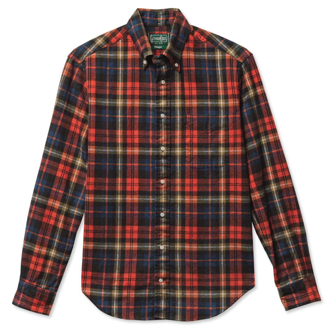 Gitman Vintage LS Shirt in Red Shaggy Check