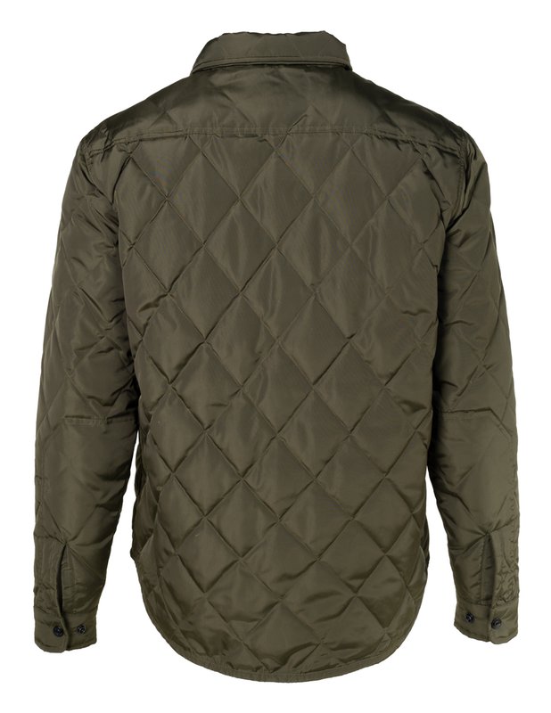 Schott N.Y.C. Down-Filled Quilted Shirt Jacket in Olive